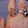 Handmade Oregon Sunstone Sterling Silver Crystal Rings Size 7