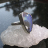 Handmade Boulder Opal Ring Sterling Silver Size 8.5 with Natural Australian Opal