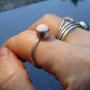Handmade Opal Stacking Ring 925 Sterling Silver Size 7 October Birthstone