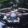 Handmade Turquoise Opal Bracelet in Sterling Silver 3 Stone Cuff Bangle with Natural Turquoise and Australian Opal Handmade Turquoise Opal Bracelet in Sterling Silver 3 Stone Cuff Bangle with Nat