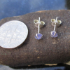 Tanzanite Sterling Silver Stud Earrings with 4 Prong Setting Purple Gemstone Stu