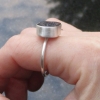 Tabasco Geode Ring In Sterling Silver US Size 9 Black Stone Silver Stackable Geo
