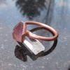 Raw Amethyst Copper Electroformed Ring Size 8 February Birthstone  Crystal Stack