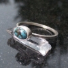 Turquoise Sterling Silver Stacking Ring in Size 8 December Birthstone Handmade G