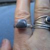 Handmade Boulder Opal Silver Ring * Made with freeform, Clear Blue and White Aus