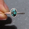 Turquoise Sterling Silver Stacking Ring in Size 8 December Birthstone Handmade G
