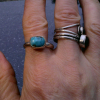 Handmade Turquoise Ring 925 Sterling Silver Hubei Turquoise Stackable Ring for W
