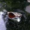 Handmade Mahogany Obsidian Ring 925 Sterling Silver Oregon Teardrop Gemstone Siz