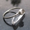 Handmade Quartz Stacking Ring in Sterling Silver Size 7 Fluorescent Crystal Ring