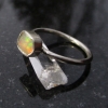 Raw Opal Sterling Silver Ring in Size 7 Welo Opal October Birthstone Gemstone Ri