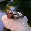 Handmade Sterling Silver Ruby Ring: Natural Rough Ruby Cluster Size 7 3/4
