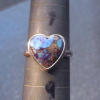 Handmade Heart Ring 925 Sterling Silver Purple  Mojave Turquoise Matrix Size 8