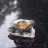 Oregon Sunstone Ring Size 6 Handmade 925 Sterling Silver Natural Raw Stone Ring Molten Silver Oregon Sunstone Ring Size 6 Handmade 925 Sterling Silver Natural Raw Stone Ring