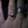 Handmade Triangle Moonstone Stacking Ring Size 6 Sterling Silver Minimalist