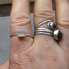 Crystal Opal Ring with Australian Opal Sterling Silver Size 9 Handmade Stackable Rings for Women Crystal Opal Ring with Australian Opal Sterling Silver Size 9 Handmade Stackable
