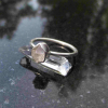 Handmade Herkimer Diamond Ring Size 7.5 Set in 925 Sterling Silver Natural Herki