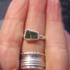 Handmade Ammolite Ring 925 Sterling Silver Iridescent GreenFossil Rings for Wome