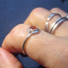 Handmade Opal Ring 925 Sterling Silver with Natural Mexican Fire Opal Size 6