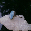 Handmade Larimar Ring 925 Sterling Silver Stackable Rings for Women