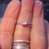 Handmade Australian Opal Ring Sterling Silver Size 7 Stackable Rings for Women