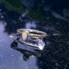 Handmade Opal Ring Sterling Silver Size 6.5 Australian Crystal Opal Rings for Wo