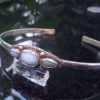 Handmade Turquoise Opal Bracelet in Sterling Silver 3 Stone Cuff Bangle with Natural Turquoise and Australian Opal Handmade Turquoise Opal Bracelet in Sterling Silver 3 Stone Cuff Bangle with Nat