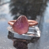 Raw Amethyst Copper Electroformed Ring Size 8 February Birthstone  Crystal Stack