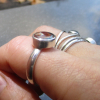 Handmade Australian Boulder Opal Ring * Made with a round Australian boulder Opa