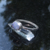 Opal Stacking Ring  925 Sterling Silver Natural Australian Opal Doublet Handmade
