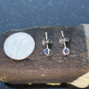 Raw Blue Sapphire Earrings Studs in 925 Sterling Silver Minimalist 5mm Small Sto