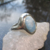 Larimar Ring:  925 Sterling Silver, Handmade, Chunky Statement Rings for Women,