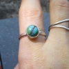 Handmade Turquoise Silver Ring US Size 7 Natural Tibetan Turquoise Gemstone Dece