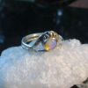 Australian Crystal Opal Ring: Handmade Sterling Silver Stackable Bands Size 8