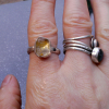 Handmade Oregon Sunstone Crystal Ring  Sterling Silver Rings for Women