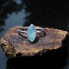 Handmade Blue Opal Stacking Ring Size 6 Sterling Silver 925 Minimalist Thin Hamm