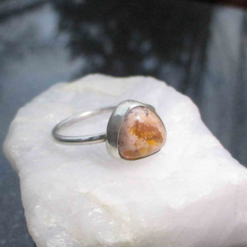 Handmade Opal Ring 925 Sterling Silver Size 7 with Natural Mexican Opal  Cantera