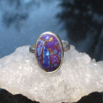 Handmade Mojave Turquoise Ring 925 Sterling Silver Rings for Women Size 7