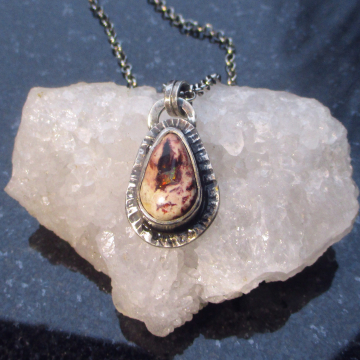 Handmade Opal Sterling Silver Necklace Cantera Opal Pendant