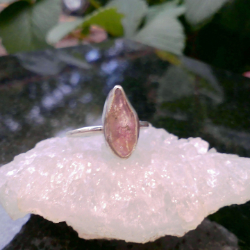 Handmade Amethyst Crystal Sterling Silver Stacking Ring for Women