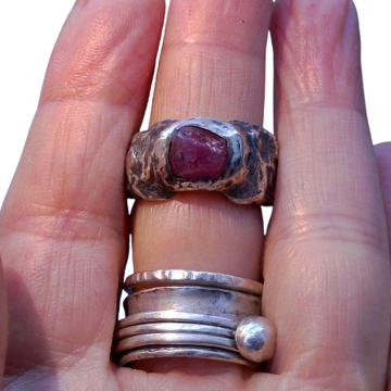 Pink Sapphire Ring 925 Sterling Silver Handmade Rings for Women September Births