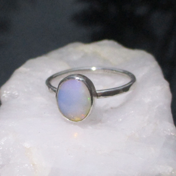 Australian Opal Ring 925 Sterling Silver Handmade Size 7 Rings for Women Opal Ri