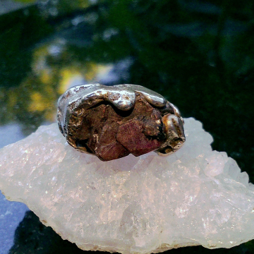 Handmade Sterling Silver Ruby Ring: Natural Rough Ruby Cluster Size 7 3/4