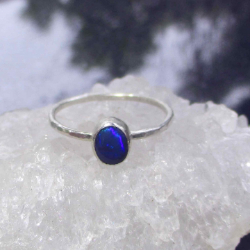 Australian Opal Silver Ring 925 Sterling Silver Size 6 HandmadeRings for Women
