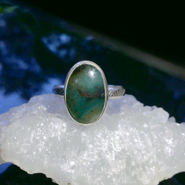 Handmade Opal Ring 925 Sterling Silver Indonesian Opalized Wood Size 7