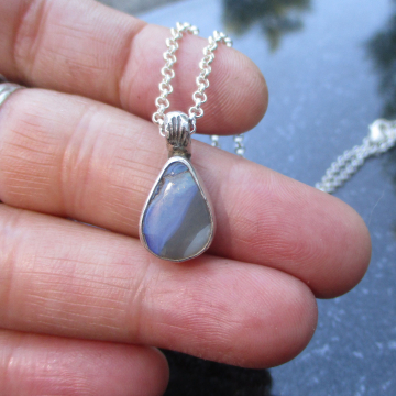 Handmade Boulder Opal Necklace with Natural Australian Opal Pendant October Birthstone Gift
