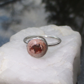Opal Ring 925 Sterling Silver Size 6 Natural Mexican Opal Cantera Opal in Matrix Handmade Rings for Women