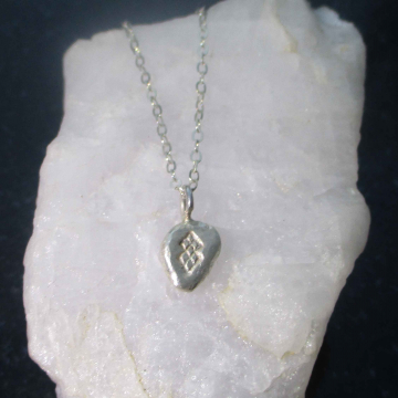 Handmade Silver Nugget Necklace Silver Pendant Recycled 925 Sterling Silver Diamond Pebble Layering Necklace